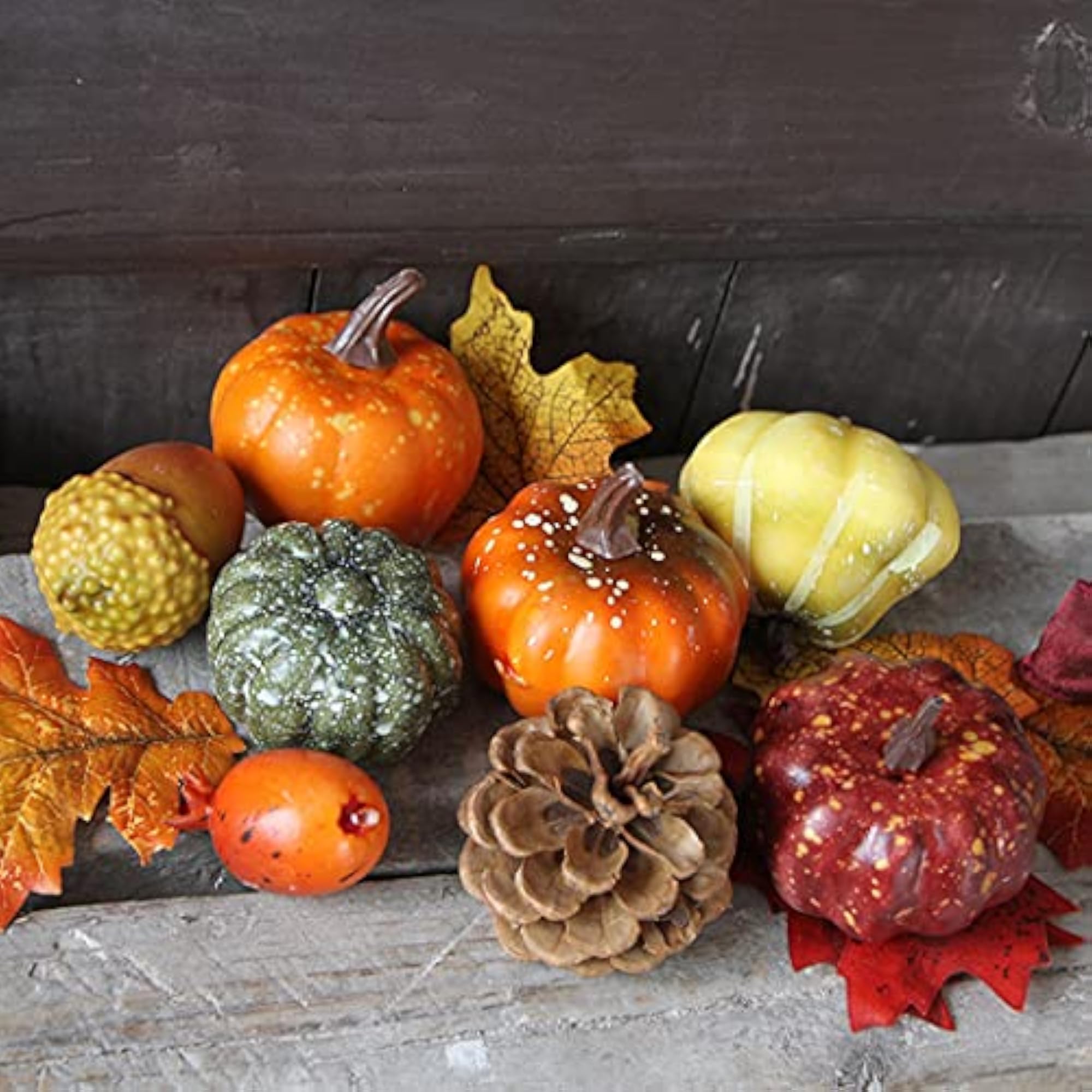 Faux Funny Home Table Desktop Decorative Pumpkins Set
