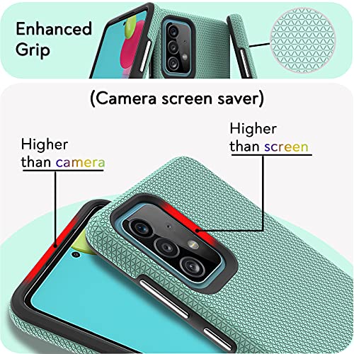 Iessvi Compatible With Galaxy A52 Case With Soft-Textured Bumper Matte Hard Pc Back Lightweight Silicone Heavy Duty Protective Shockproof Non-Slip Phone Cover Cases For Samsung Galaxy A52 (Mint) #TOP4
