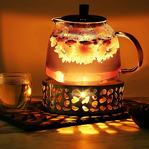 Kaiyingxin Stövchen für Teekanne mit Teelichthalter | Teewärmer | Tee Stövchen aus Edelstahl | Teestövchen | Teekannenwärmer | Tee Wärmer für Teekanne | Teelicht und Teekanne ist Nicht enthalten Cover