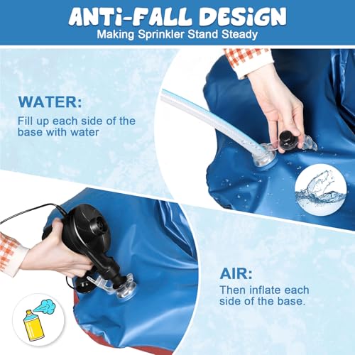 Anpro Giant Shark Sprinkler Kids Inflatable Water Toy Outdoor Play Sprinkler, Summer Outside Gifts for Toddlers