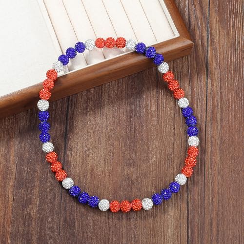 QINJIEJIE Baseball Necklaces Beads for Men, 16/18 in Bling Diamond Rhinestone Chain Baseball Drip Accessories, Ice Collection Necklace Gifts Jewwlry for Men Team Lovers2