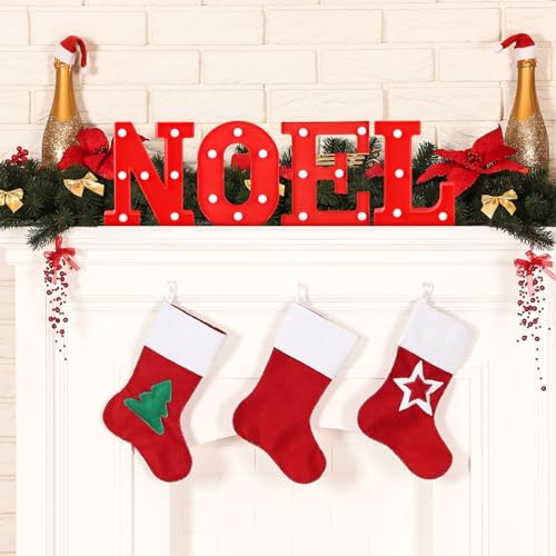 VIHOSE 4 Pcs Christmas LED Letter Lights Noel, Battery Powered Sign – Image 4