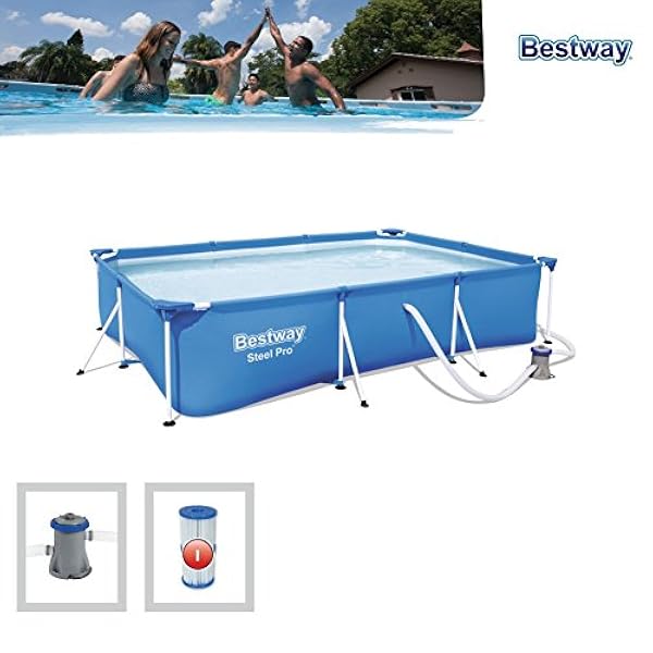 BESTWAY 8321265 Piscina Rectangular con Depuradora 300x200x66 cm.