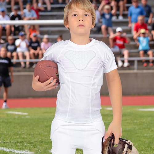Youth Padded Compression Shirt Rib Protector for Football Protective Gear Baseball Padded Shirt Kid Child Boys4