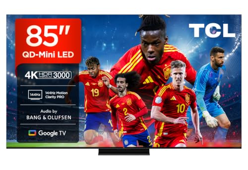 TCL 85Q7C Televisor 85 Pulgadas QD-Mini LED 4K Smart TV, 3000 nits HDR Premium, Bang & Olufsen, Game Master, FreeSync Premium Pro, Google TV, Dolby Vision IQ y Atmos