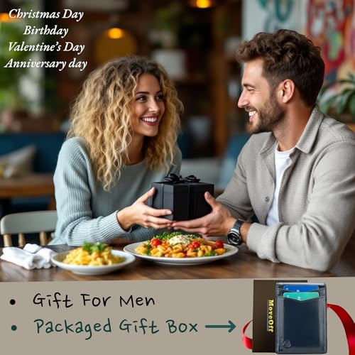 Fathers Day Birthday Gifts for Dad Husband Grandpa Stepdad- from Son Daughter Kids and Wife on Fathers Birthday-Personalized Leather Wallet with 2 ID Window Slim RFID Blocking3