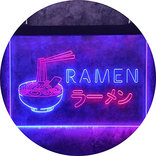 MiMaik Japanese Raman Neon Sign for Noodle Restaurant Wall Decor, Handmade ラーメン LED Neon Light Décor 24