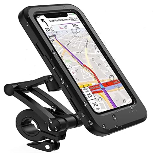 AMOYE Bike Phone Mount, Waterproof Bike Cell Phone Holder for Motorcycle/Bike Handlebars, Bicycle Phone Case with Touch Screen Fits for Outdoor Riding Under 6.7" Phone Mount