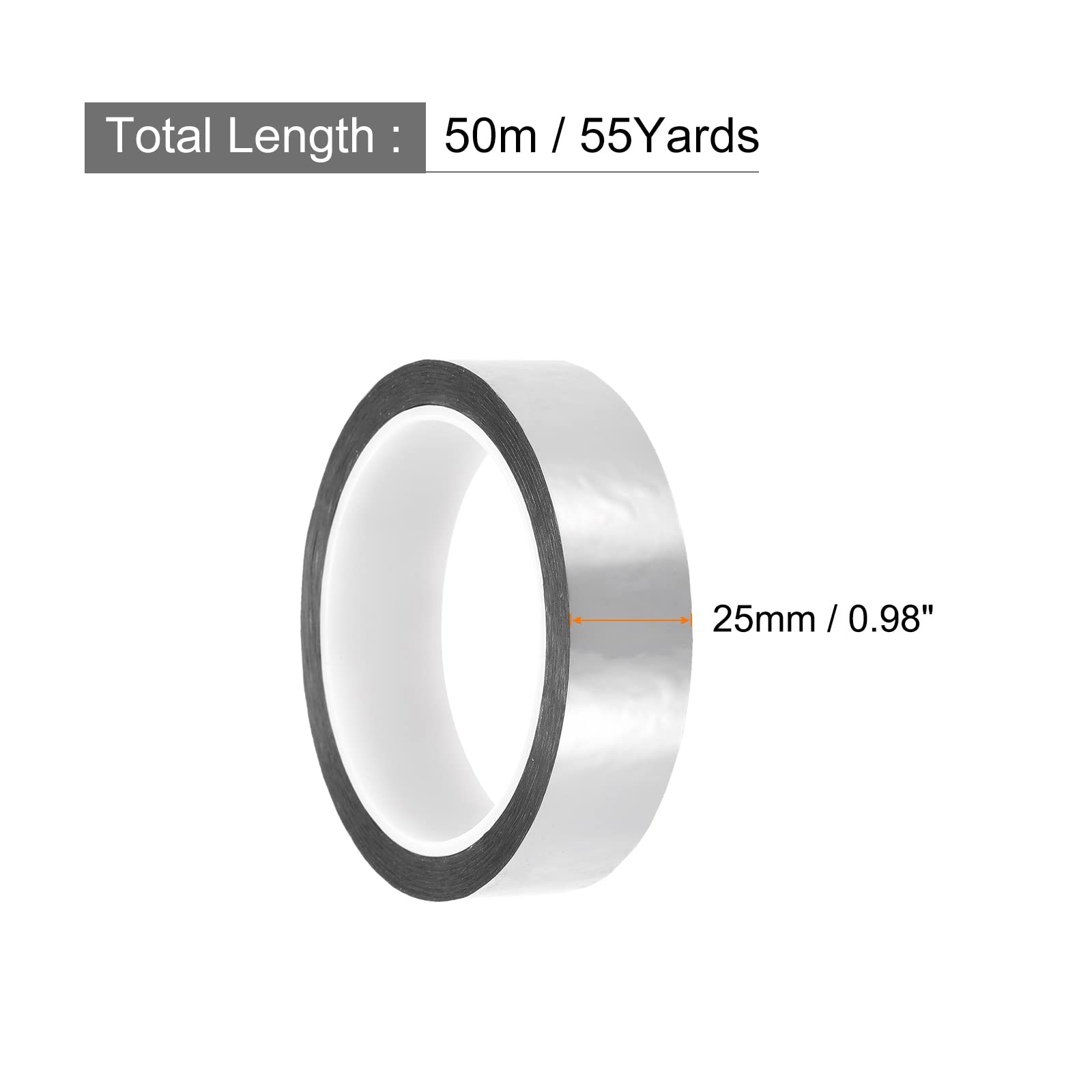 Rebower Metallizzato Poliestere Pellicola Nastro Decorativo Nastro Adesivo Specchio Nastro Per Modanatura Assetto Fai-Da-Te Grafica Forniture Arte 0.98 Pollice X 55 Iarda Argento Tono 1pz