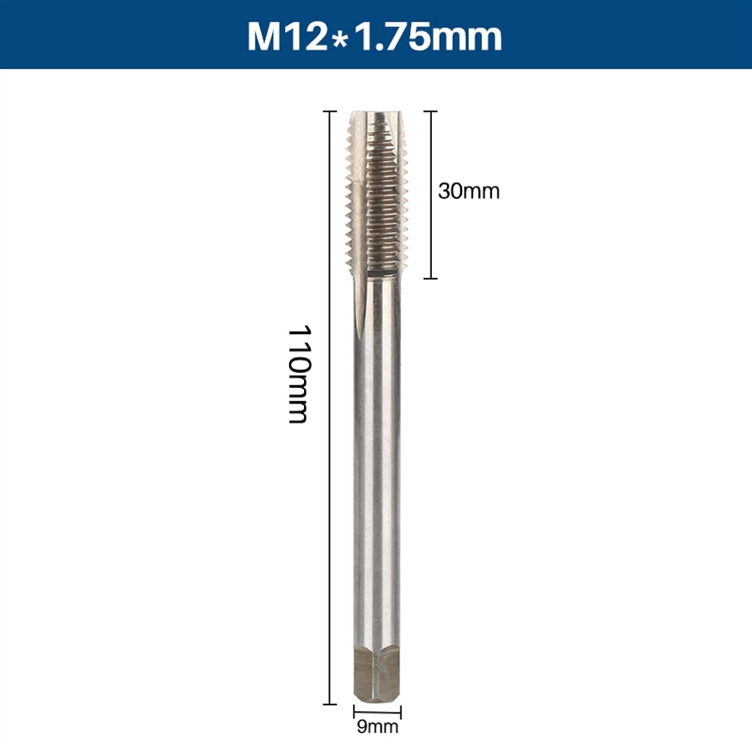 DIN371 Machine Tap with Reinforced Shank Metric M3/M4/M5/M6/M8/M10/M12/M14 Screw Thread Drill Bit 1Pcs(M12X1.75)