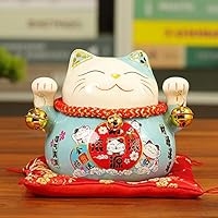 Amazon.co.jp: 招き猫 貯金箱 置物 開運 金運アップ セラミック