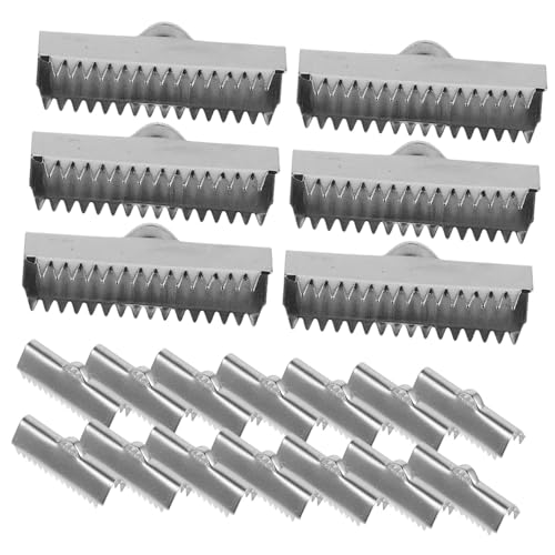 Gogogmee Stainless Steel Leather Cord Clamps 20pcs Ribbon Fasteners Jewelry Making Findings Tooth Cap