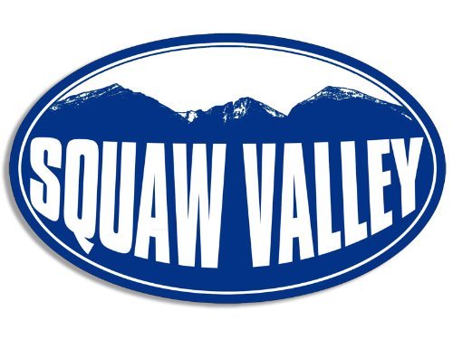 Blue Mountain Oval Squaw Valley Sticker (Lake Tahoe California Truckee Skiing Snowboard Palisades Vinyl Decal for car Truck Laptop or Board (3 x 5 inch)
