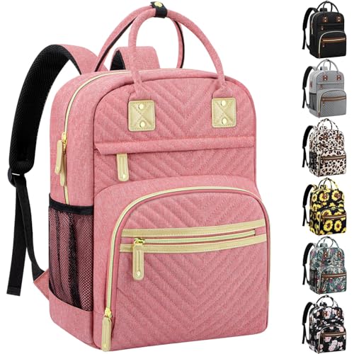 Image of Baby Diaper Bag Backpack Tote for Women Large Capacity with Insulated Pockets Multifunctional Waterproof Diaper Bags For Baby Girl Boy Mama Maternity Travel Bag Pink