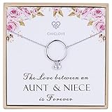 Aunt and Niece Gift The Love Between Aunt & Niece is Forever Sterling Silver Necklace Aunt Niece Jewelry (niece gifts from aunt)