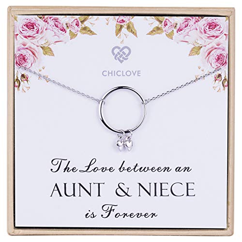 Aunt and Niece Gift The Love Between Aunt & Niece is Forever Sterling Silver Necklace Aunt Niece Jewelry