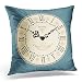Fundas De Cojín Reloj Vintage País De Las Maravillas Azul Alicia Marrón Funda De Almohada Clásico Throw Pillow Case para Coche Sofá 45X45Cm