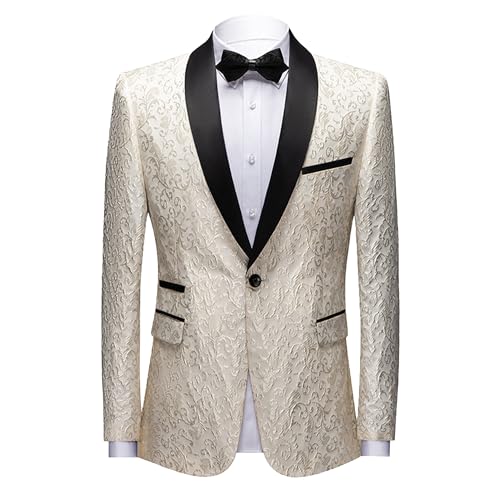 Men's Floral Tuxedo Jacket Jacquard Suit Party Prom Wedding Stylish Tuxedo Suits Men's Floral Suits Slim Fit