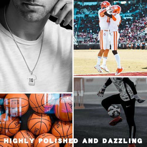 Number Necklace for Soccer Football Athletes Inspirational Jersey Chain Charm Pendent Basketball Baseball Sports Gift for Men3