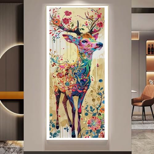 Kit Complet Diamond Painting Cerf Fantaisie 5D : toile premium puzzle diamant f371 215x85 cm