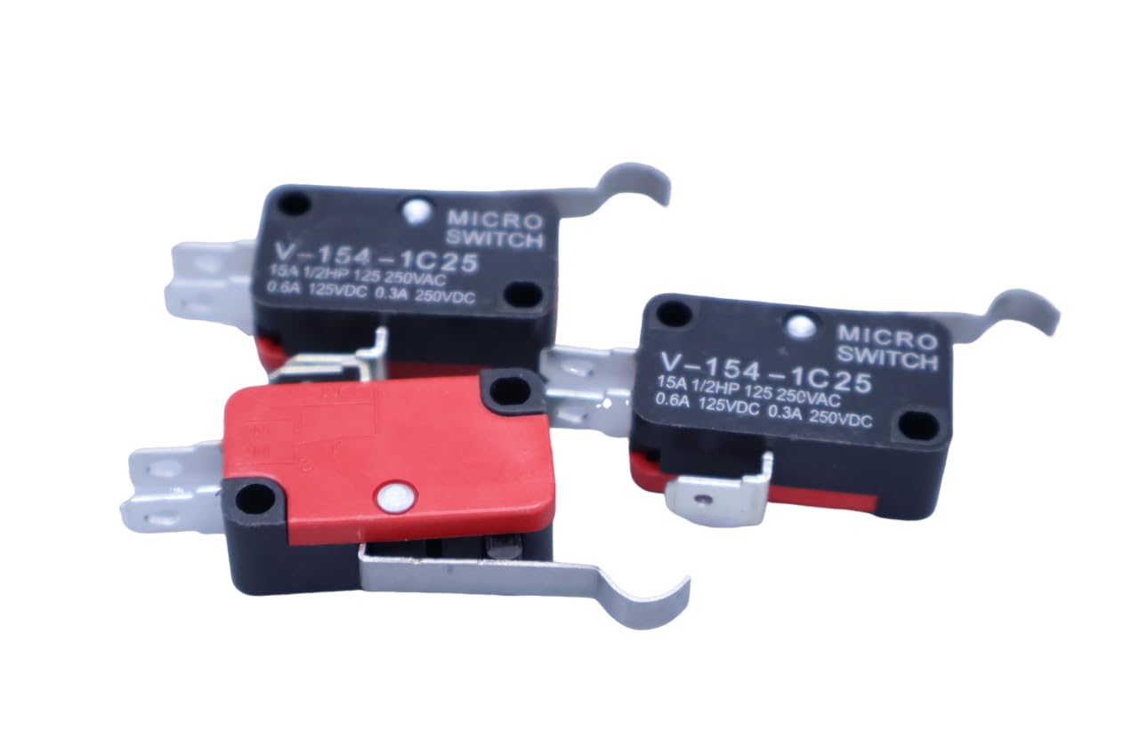 1Pack or 3Pack Washer Door Switch F200203200 F340923 Compatible with Speed Queen Compatible with Huebsch Door Lock Lever Micro-Switch (3)