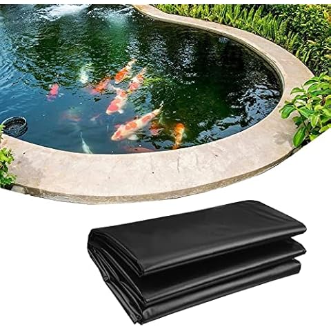 Garden Rubber Pond Liner, 8 Mil HDPE Flexible Pad Pond Liner Pond Waterproof Membrane, 5x9m 5x10m 6x6m 6x8m 7x9m 8x10m 9x9m 10x12m (Size : 6x9m(19.6x29.5ft)) Cover