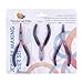 PandaHall - Kit 3 Pinces pour Creation de Bijoux : 1 Pince a Bout Rond, 1 Pince Plate, 1 Pince Coupante, Poignee Noire, 110/125/130mm