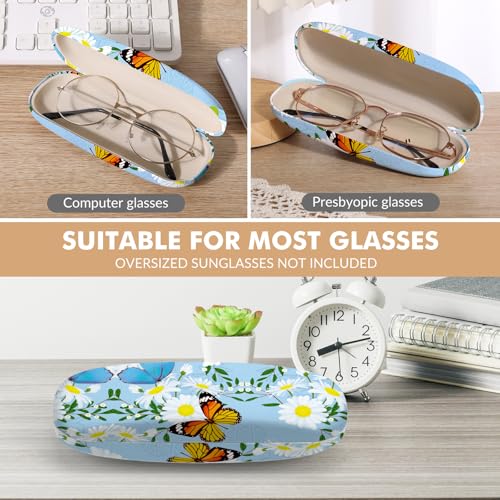 Image of Glasses Case Hard Shell,Portable Protective Eyeglasses Case, Eyeglass Holder Box with Cleaning Cloth,for Women Men
