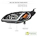 TLAPS 7422446340312 Compatible With 2004-2005 Honda Civic 2 Door Coupe / 4 Door Sedan Switchback Sequential LED Strip Bar Black Housing Headlights With Amber Reflector