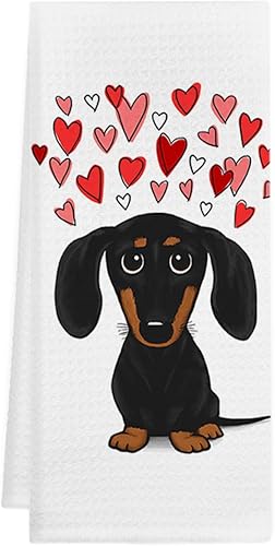 GICHUGI Lindas toallas de cocina de perro salchicha Regalos de perro salchicha Toallas de mano para perro Weiner de 16 x 24 pulgadas, paños de té