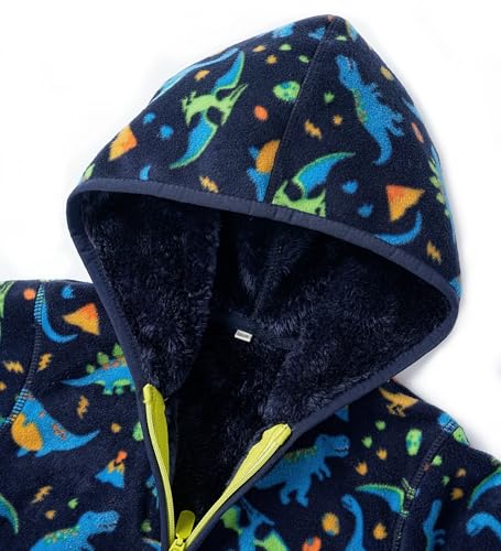 Image of Boys Girls Polar Fleece Jacket with Hood Toddler Coat 2-12 Years