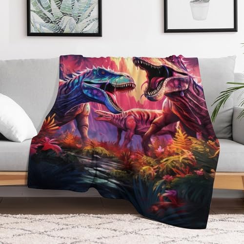 Manta de franela de dinosaurio 130x150 cm multiuso para cama y sofá 3