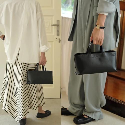 Premium Full Grained Leather Simple Tote Handbag for Women, Shoulder Crossbody Bag with Adustable Shoulder Strap4