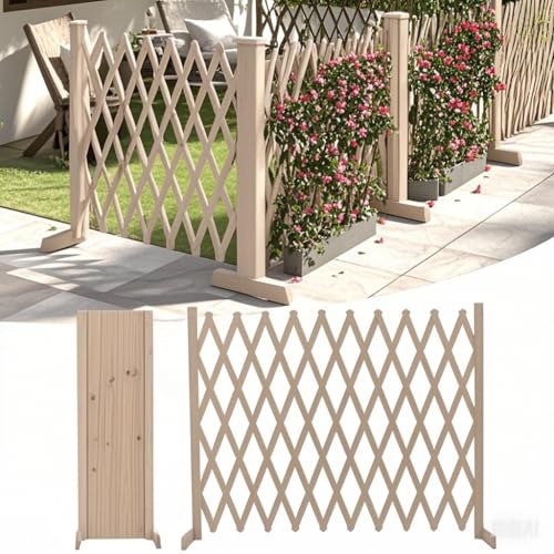 ンェンス ガーデンフェンス 庭フ 天然木 伸縮フェンスェンス 伸縮フ木製フ庭公園ストレッチフェンスラティスアコーディオンゲート多機能屋内および屋外装飾 ポーチ 庭 ガーデニング木製 設置簡単 犬 室内室外庭 (高さ70cm,原色)