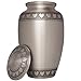 Heart Silver Funeral Urn by Liliane Memorials - Cremation Urn for Human Ashes - Hand Made in Brass - Suitable for Cemetery Burial or Niche - Large Size fits Remains of Adults up to 200 lbs- Corazones