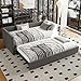 LTGB Upholstered Bed, 3ft Single Bed 90x190cm, Bottom with Bed 90x190cm, Can Be Joined into a Double Daybed Sofa Bed, For Adults & Teenagers, Easy Assembly, Linen, Grey