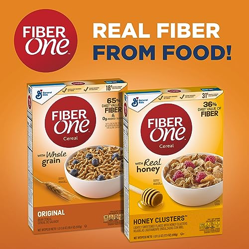Fiber One 10016000157658 Honey Clusters Breakfast Cereal, Fiber Cereal Made thumb #5