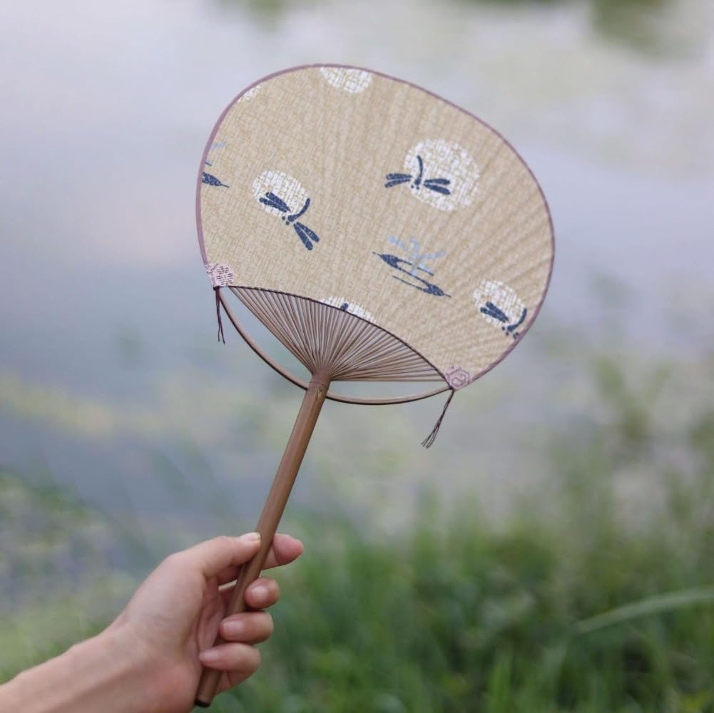 Amazon.co.jp: pisipe 古典 丸形 団扇 踊り扇子 男女兼用 和風