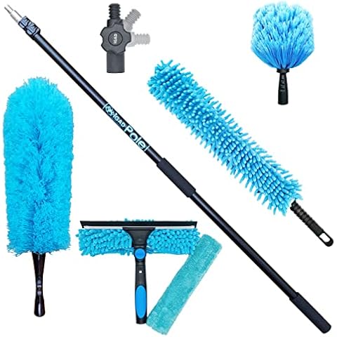 IGADPole Cleaning Kit with Extension Pole Squeegee and 3 Dusting Attachments (12 foot (3.4m) Cover