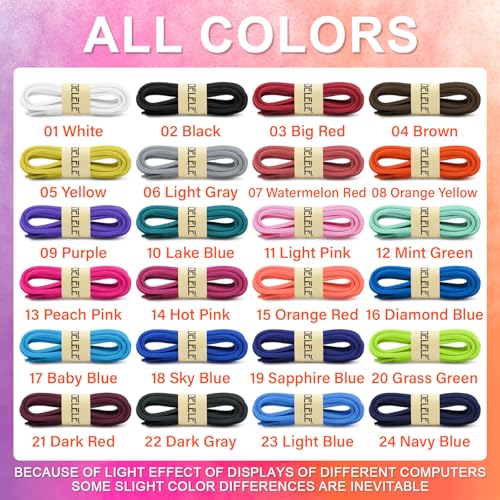 Image of Oval Athletic Shoelaces Thick 4MM DELELE Half Round Shoe Laces Strings 2 Pair