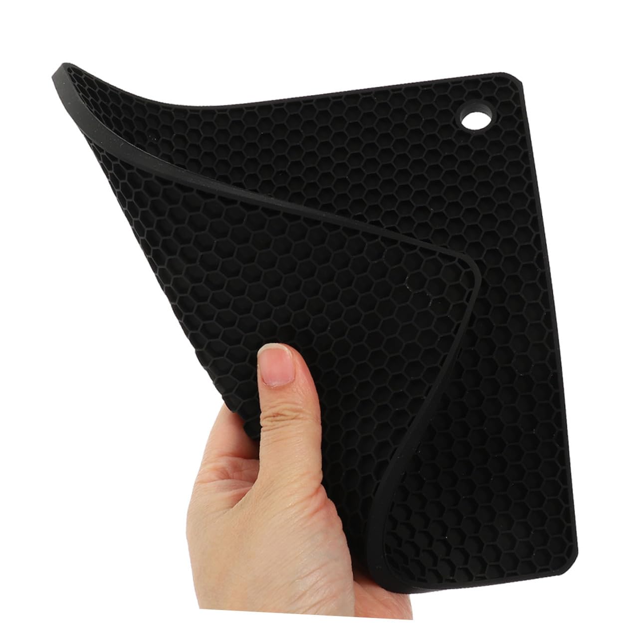 Sottopentola Nero, 6 Pezzi in Silicone Struttura Alveolare