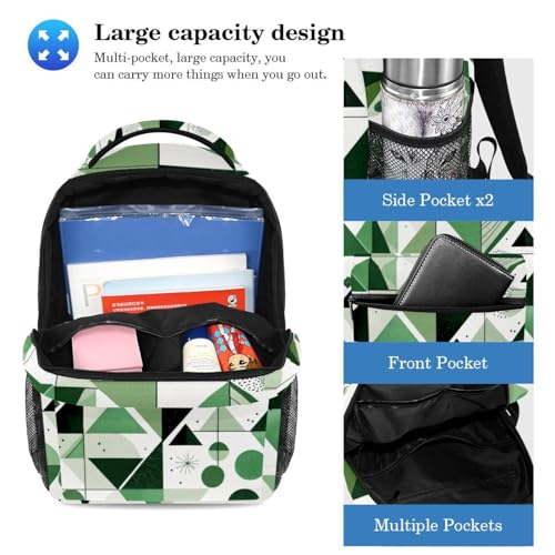 Cartables de grande capacité (lot de 2) avec trousse, motifs géométriques pour ados - 3