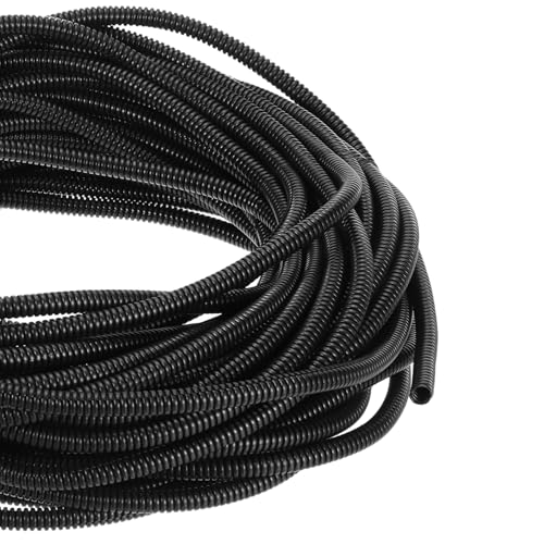 DMiotech 30m Wire Loom Split Tubing 12.7mm, Cord Protectors from Pet Flexible Conduit Cable Management for Office, Home, Garden, Black