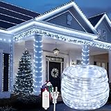 GIVOOBE Manguera de Luz Led, 10 LEDs por metro, Cuerda de Luces Navideña 8 Modos, Manguera Led Impermeable IP65, para...