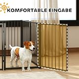 PawHut Welpenlaufstall 8-TLG Welpenauslauf mit 8 Gitterplatten Tür flexibel faltbar Freilaufgehege 76cm hoch Hundelaufstall Welpengitter für kleine und mittelgroße Hunde für drinnen und draußen