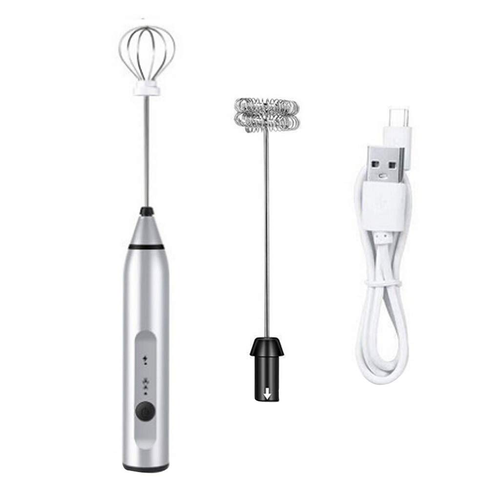 Frothy Hand Mixer and Milk Frother, Battery-Operated Foamer, Stainless Steel Drink Mixer for Expert Lattes Milkshakes Matcha Cappuccinos Dalgona Coffee, 3-Speed Handheld Electric Mixer