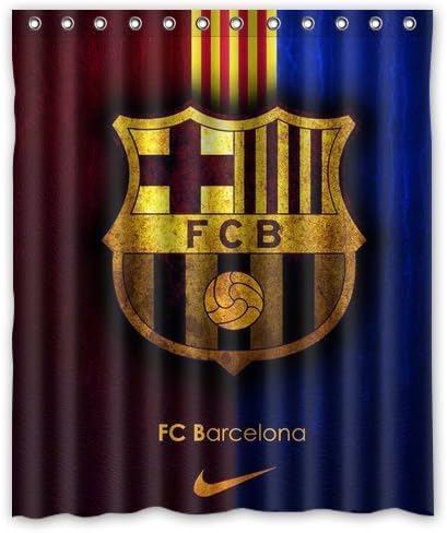 Retro Vintage FC Barcelona Design Shower Curtain Standard Inch Size 60"(w) x 72"(h)
