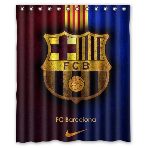 Retro Vintage FC Barcelona Design Shower Curtain Standard Inch Size 60"(w) x 72"(h)