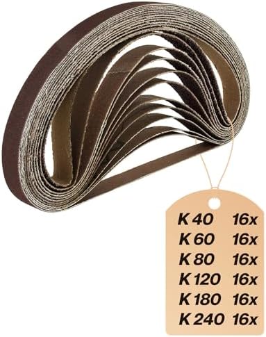 5 Profi-Schleifbänder 13 X 457 Mm – Körnungen 40, 60, 80, 80, 120 Von Silverline