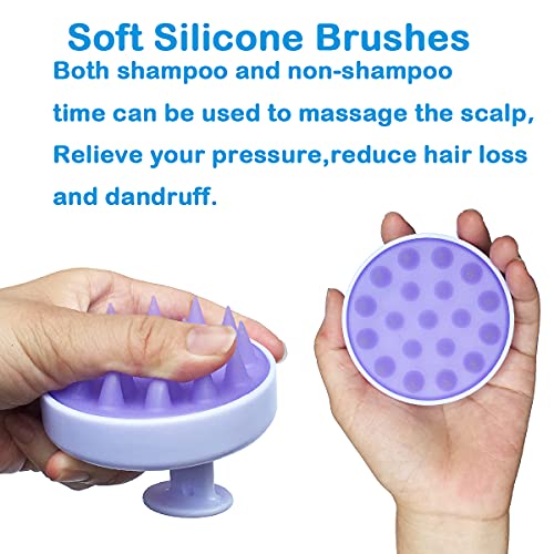 Foto von Haar-Shampoo-Bürste, Kopfhaut-Massagegerät, Shampoo-Bürste, manuelle Kopfhaut-Massage-Bürste für nass und trocken, weiche Silikon-Borsten pflegen die Kopfhaut, fördern das Haarwachstum (Weiß)